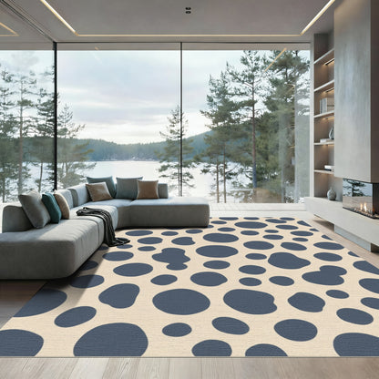 Navy Blue Blob Scatter Rug