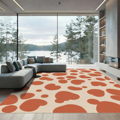 Terracotta Blotches Organic Shape Rug