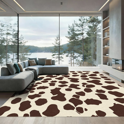 Cream and Brown Spotty Pattern Rug