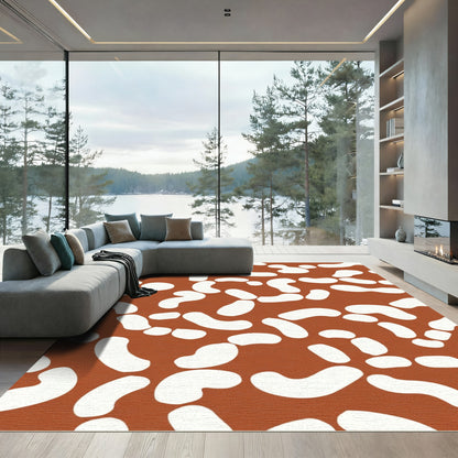 Terra cotta Blob Collage Rug