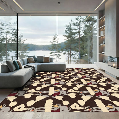 Whimsical Grey Animal Comical Camouflage Rug