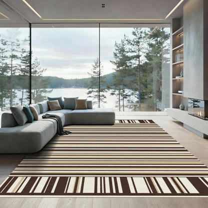 Earthy Tones Horizontal Stripe Composition Rug