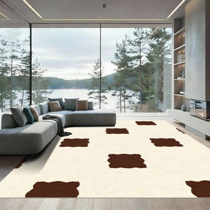Cream Chocolate Checkered Squares Rug