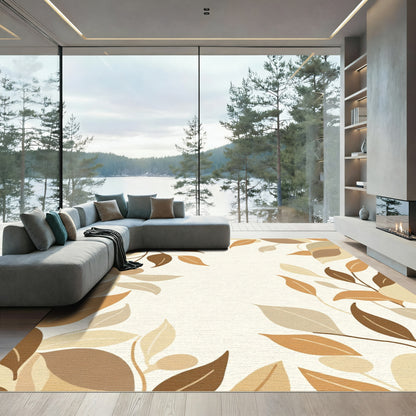 Earthy Autumn Leaf Vine Texture Rug