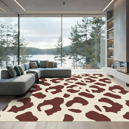 Bold Brown Cow Spots Rug