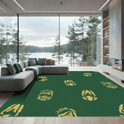 Golden Footprints Emerald Field Rug