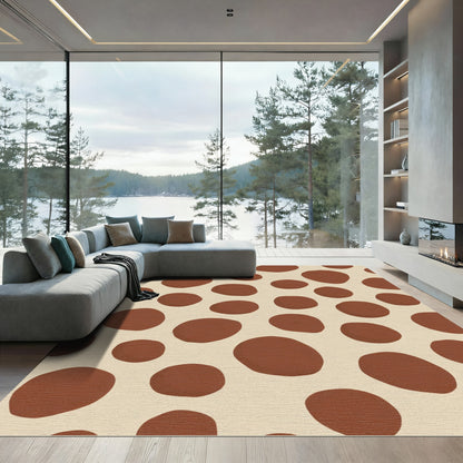 Brown Spotted Abstract Spot Rug
