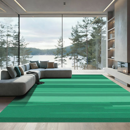 Emerald Green Horizontal Stripe Rug