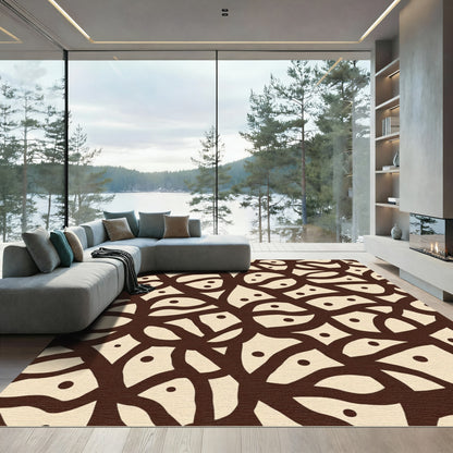 Chic Cream Brown Organic Swirl Rug