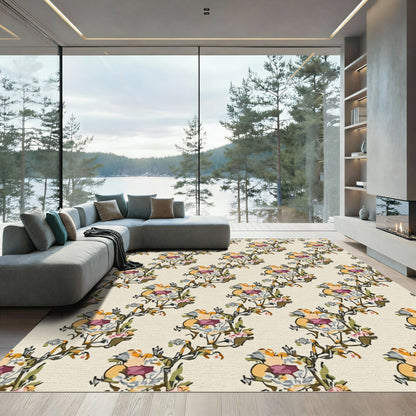 Abstract Floral BranchesCream Rug