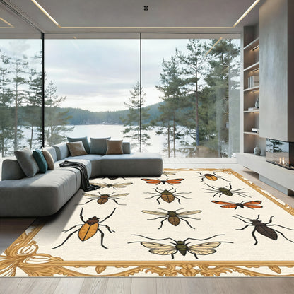 Collection Amber Orange Insect Illustration Rug