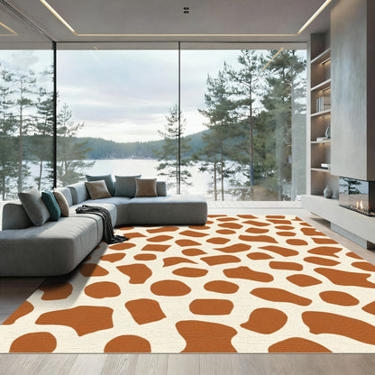 Brown Giraffe Spot Pattern Rug