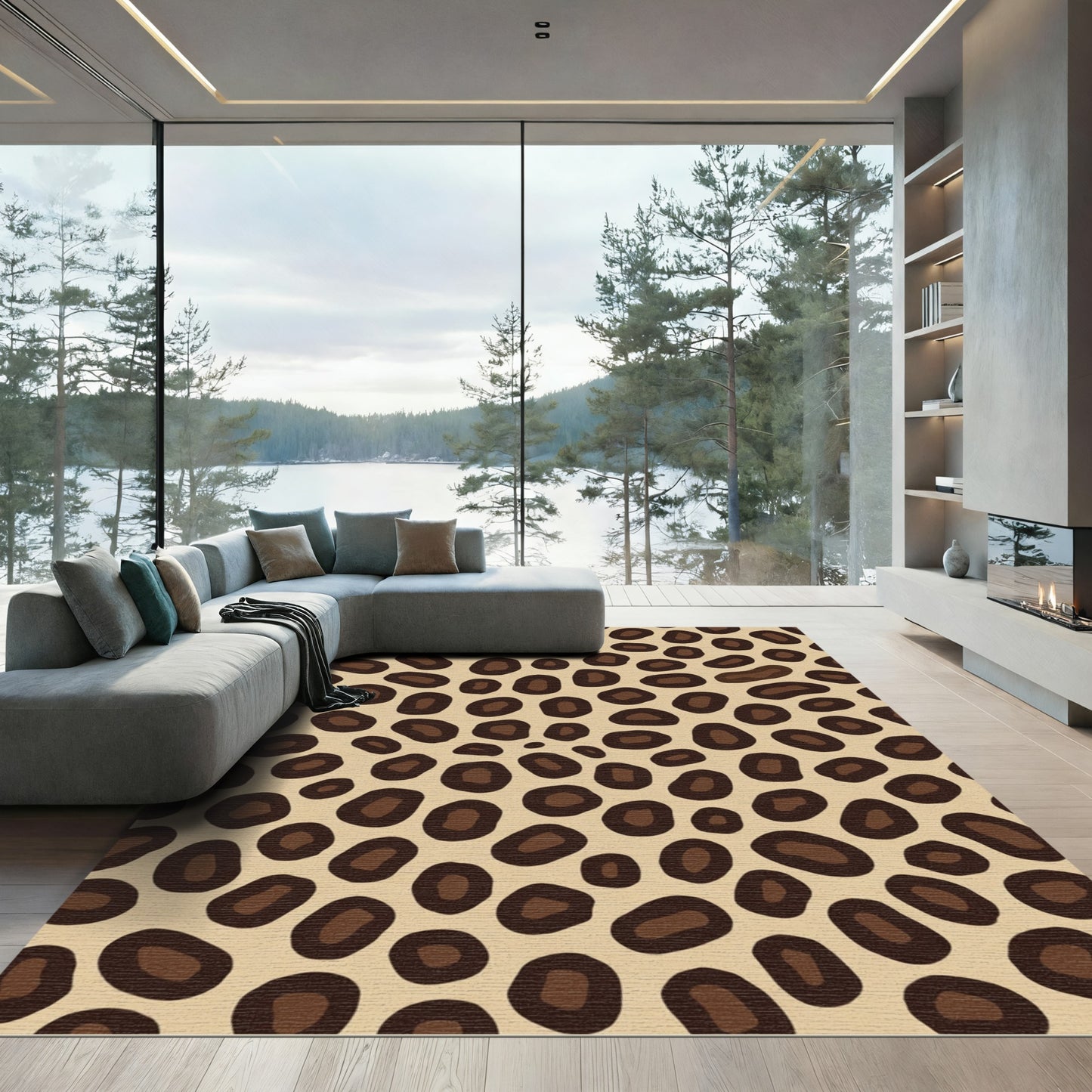 Trendy Leopard Spot Accents Rug