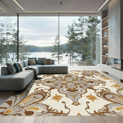 Caramel Stone Elaborate Medallion Rug
