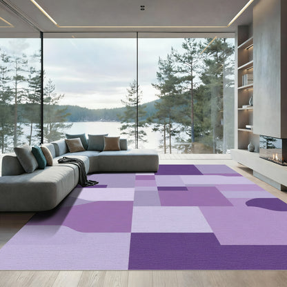 Lavender Geometric Compositions Abstract Rug