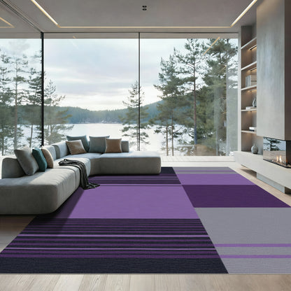 Amethyst Purple Horizontal Stripes Rug