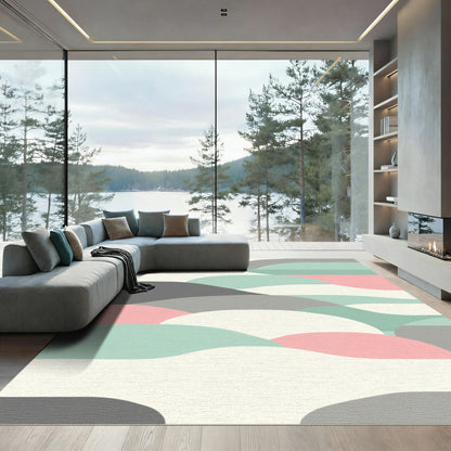 Pastel Curves Organic Landscape Rug