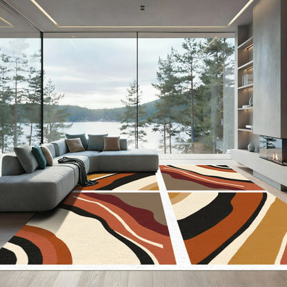 Terracotta Amber Wavy Stripe Rug