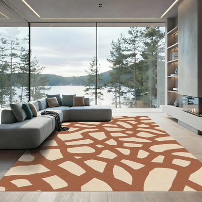 Clay Abstract Organic Intertwined Ribbons Rug