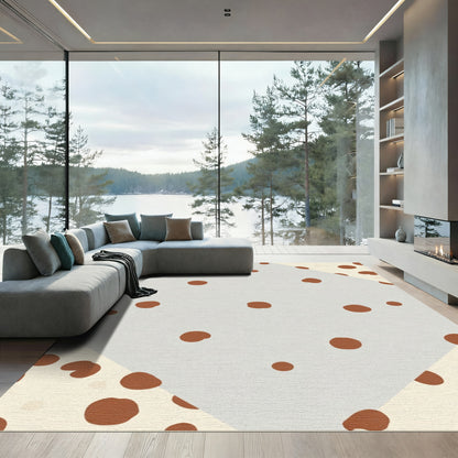 Brown Dot Diamond Cream Rug