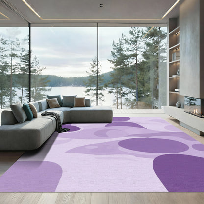 Purple Lilac Abstract Organic Shapes Rug