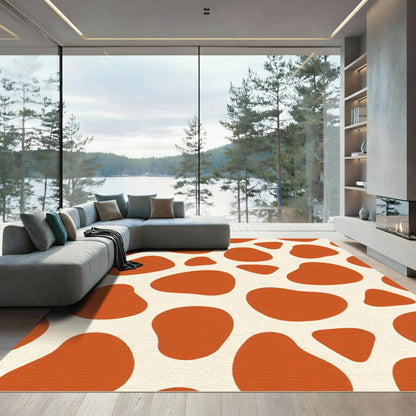 Rustic Orange Giraffe Spots Rug