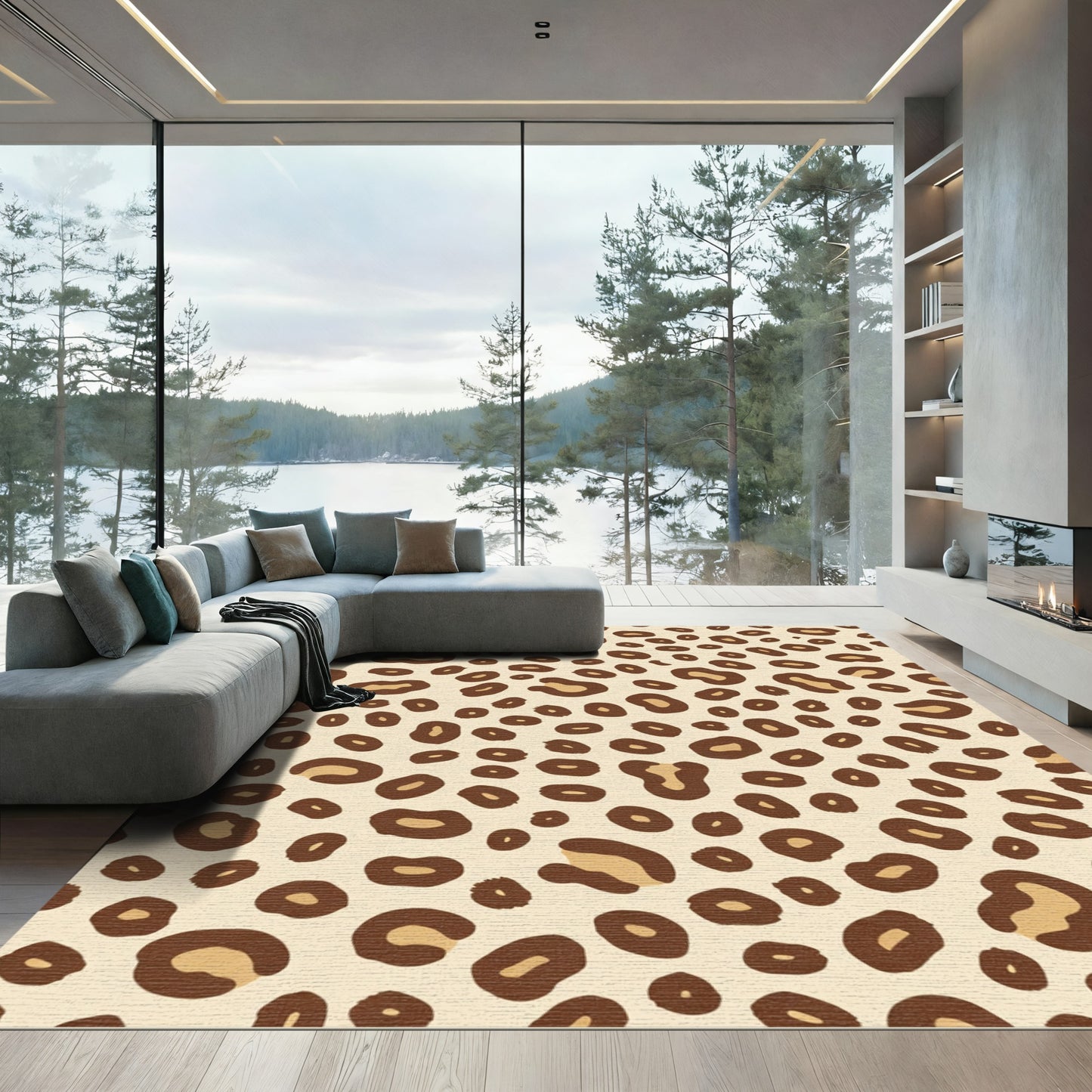 Bold Leopard Print Spots Rug