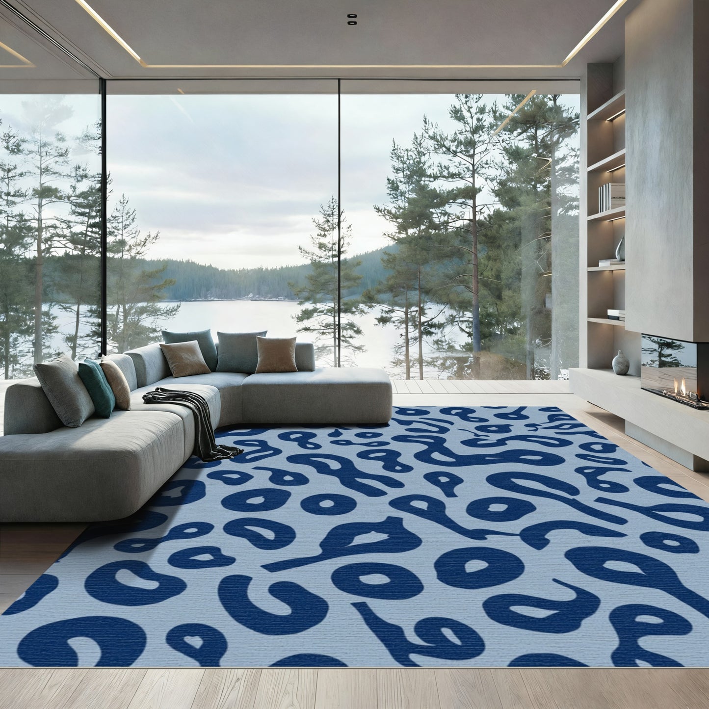 Naval Abstract Organic Clusters Rug
