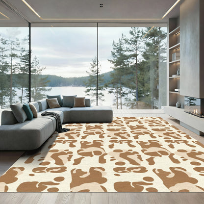 Earthy Abstract Organic Shape Repeating Rug
