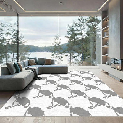 Gray Abstract Runner Silhouette Repeat Rug