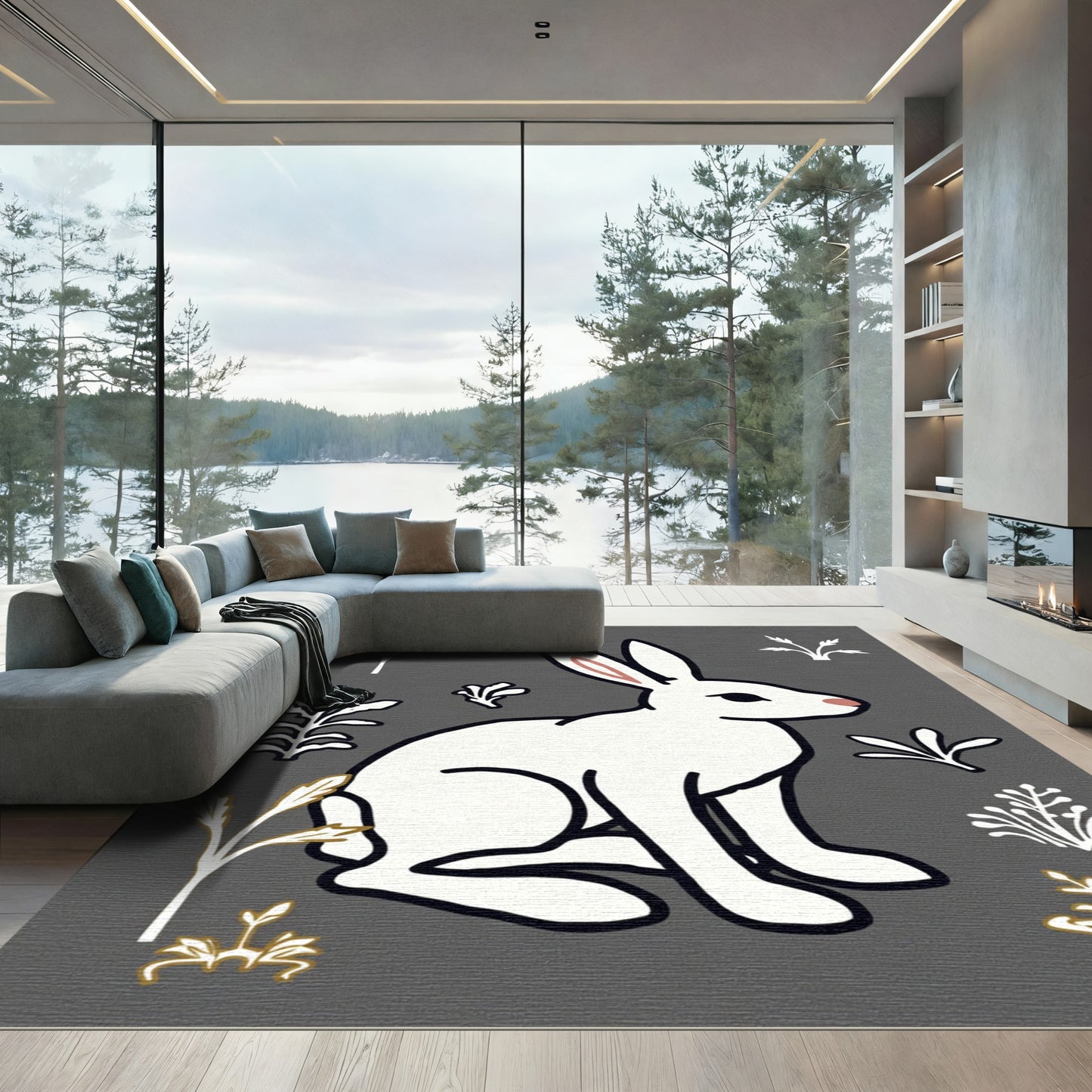 White Rabbit Woodland Whimsy Rug