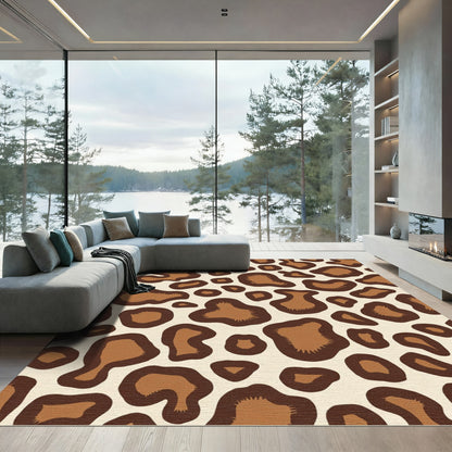 Caramel Brown Leopard Spot Rug