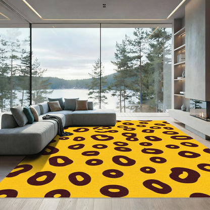 Golden Yellow Spotted Animal Hide Rug