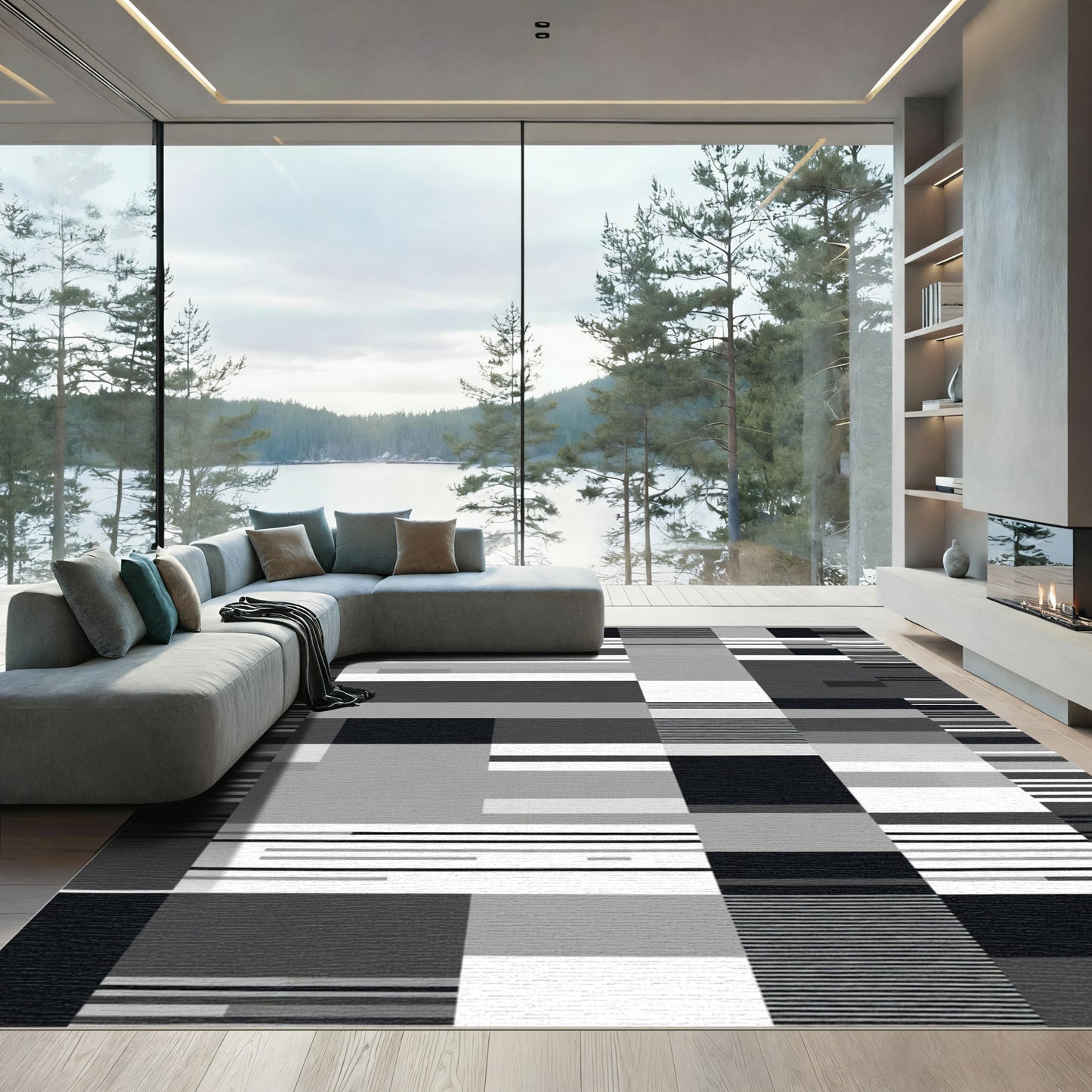 Monochromatic Geometric Blocks Stripes Rug