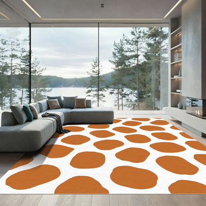 Orange Brown Organic Spotting Rug