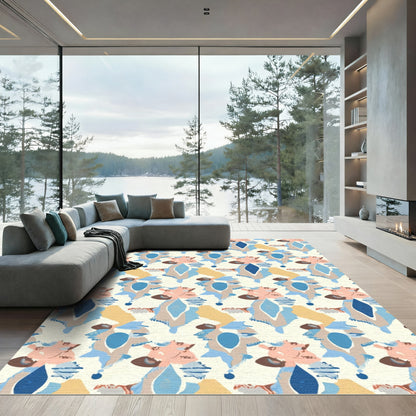 Abstract Soft Pastel Geometric Forms Rug