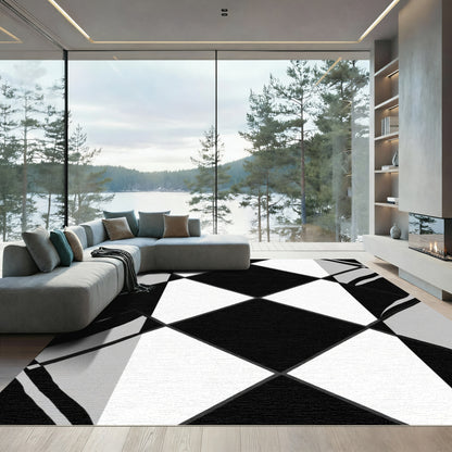 Monochromatic Geometric Diamond Grid Rug