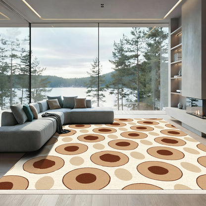 Earthy Tone Concentric Circles Rug