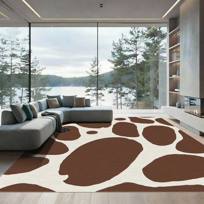 Brown Cream Animal Spots Rug
