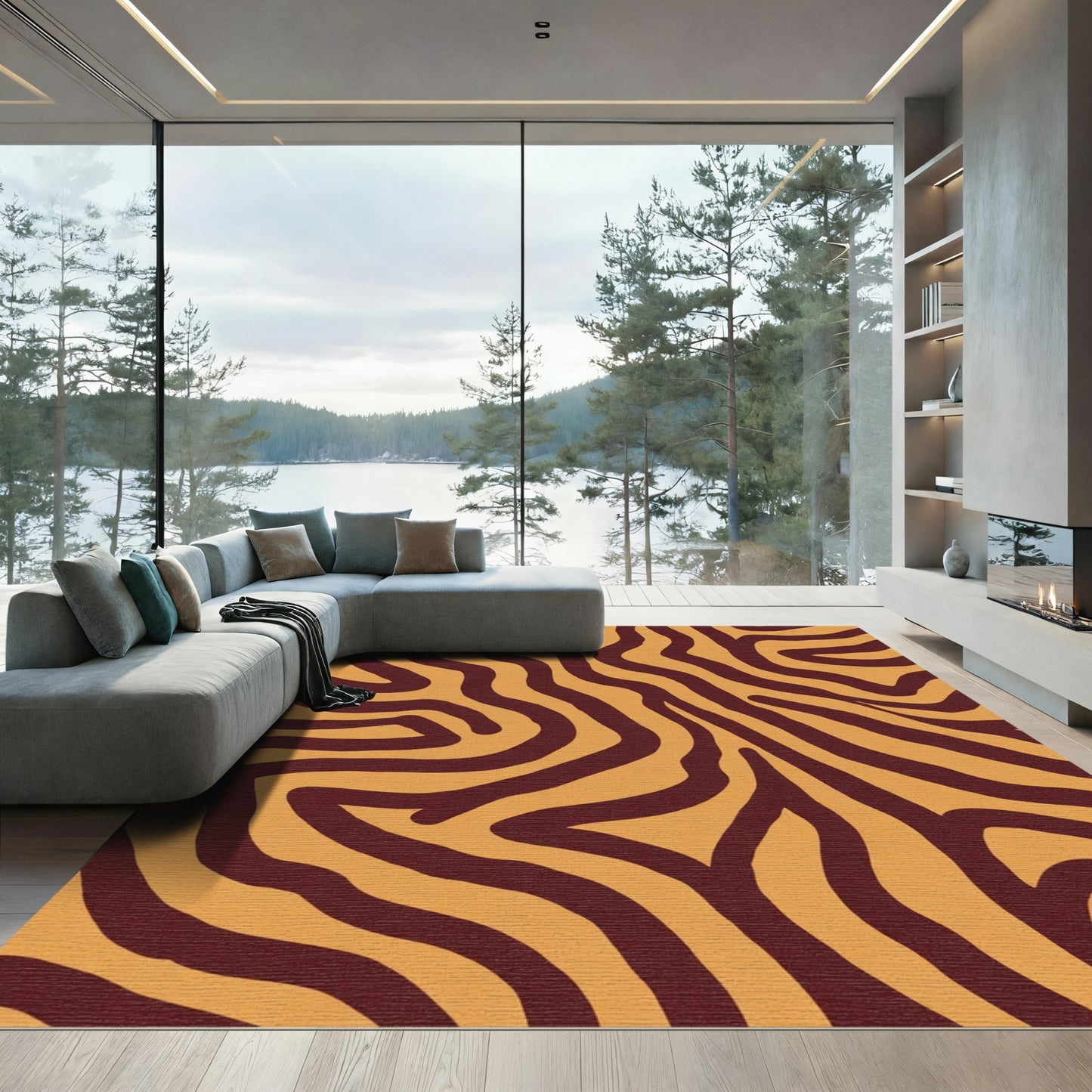 Earthy Tiger Stripe Rug