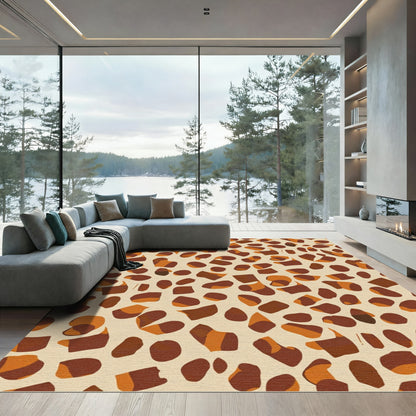 Brown Tan Animal Print Spots Rug