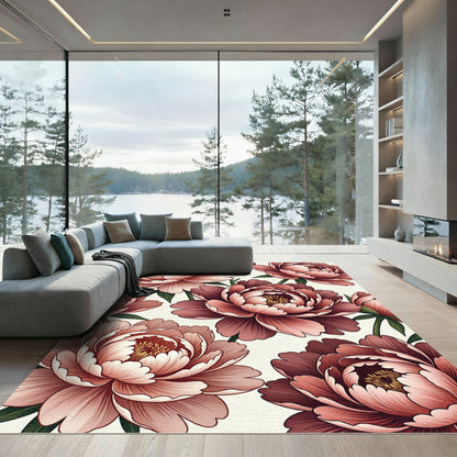 Mauve Peony Bloom Repeat Rug