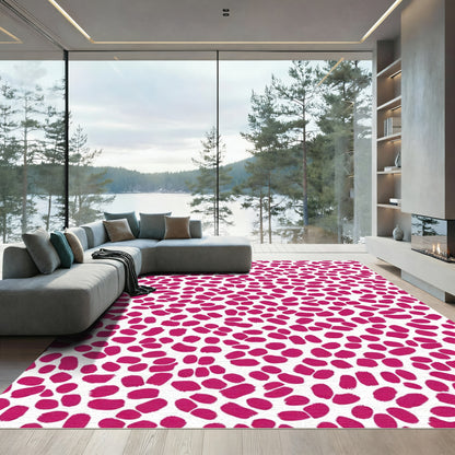 Vibrant Magenta Irregular Spots Rug