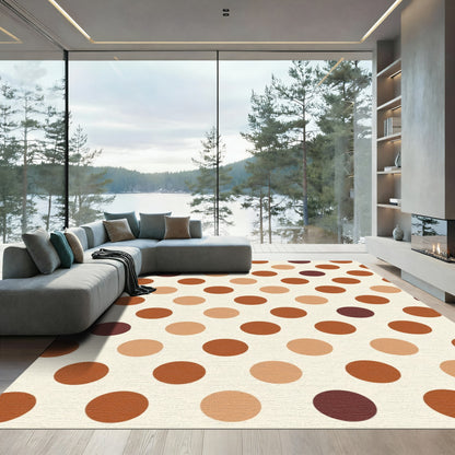 Rich Earth Toned Polka Dot Medley Rug