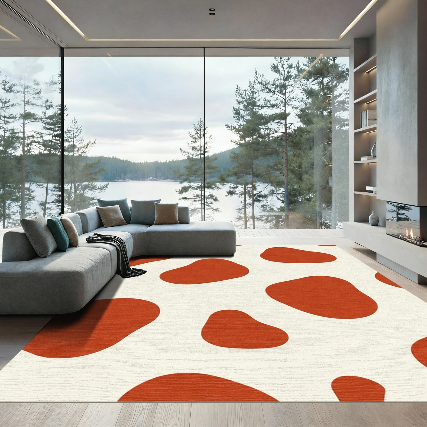 Terracotta Organic Spot Pattern Rug