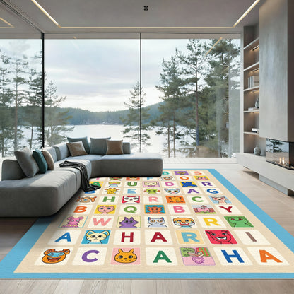 Alphabet Zoo Cute Animal Faces Rug