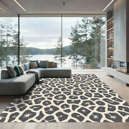 Cream And Charcoal Organic Cell Rug