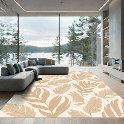 Neutral Tan Feather Composition Rug
