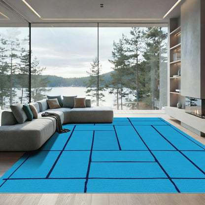 Lapis Lazuli Rectangular Grid Rug