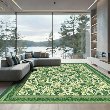 Verdant Botanical Medallion Rug